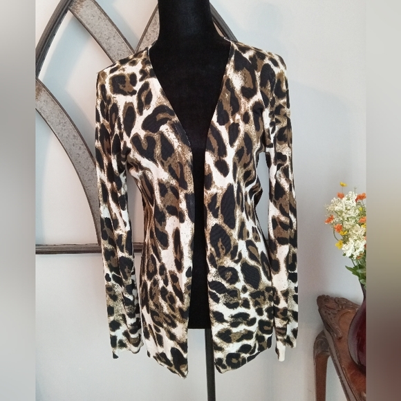 Grace Elements Jackets & Blazers - 🍁🍂GRACE ELEMENTS Animal Print Stretchy Long Sleeve Long Cardi Blazer